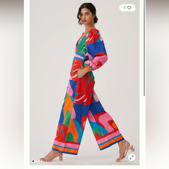 FARM Rio Deep V Jumpsuit - Picture 2 of 8